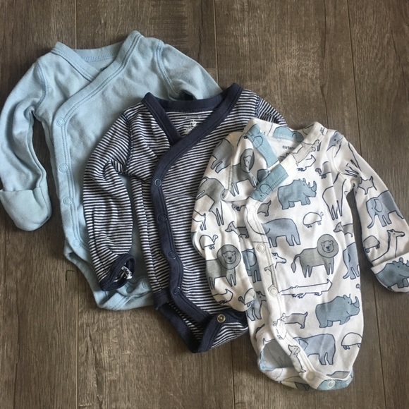 baby kimono onesie with mittens